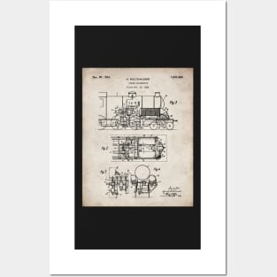 Steam Train Patent - Steam Locomotive Art - Antique Posters and Art